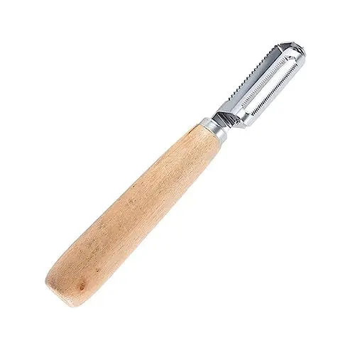 Produktbild: Alipis Edelstahl 3 1 Schäler Mit Holzgriff Multifunktionales Küchengerät Für Obst Und Gemü Raspel Und Schälmesser Für Einfache Zubereitung