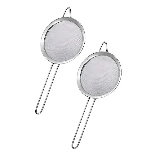 Produktbild: Alipis 3 Sätze Back- Und Kochsieb Sieb Feinmaschig Ölskimmer Hot-pot-skimmer Sieb Zum Kochen Von Speisen Tragbarer Mehlsieber Tragbares Kochsieb Silver Rostfreier Stahl 2 Stück * 3