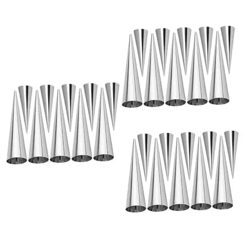 Produktbild: Alipis 3 Sätze Croissant-werkzeuge Croissantformen Mini-eistüten Nicht Klebende Backformen Backzubehör-set Backform Für Zu Hause Croissant-backformen Rostfreier Stahl Silver 10 Stück * 3