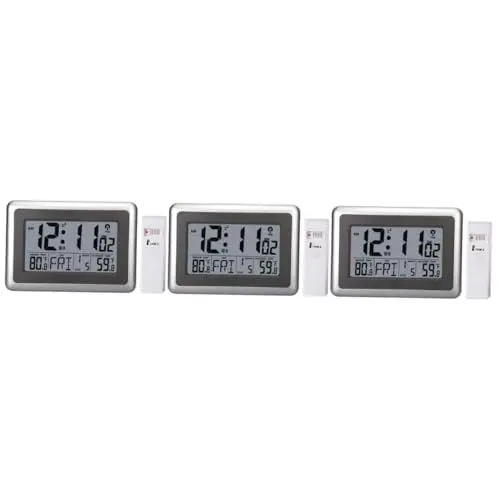 Produktbild: Alipis 3 Sätze Wecker Heimuhr Feuchtigkeit aa- batterien Innenraum Thermometer Kalender Außenthermometer Raumthermometer Tischuhr draussen Elektronische Uhr Vereinigte Staaten Funkuhr Abs