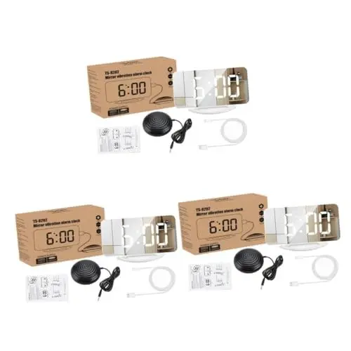 Produktbild: Alipis 3 Sätze vibrierende Uhr Wecker für drahtlose Uhr Bettschüttel-Alarm LED-Wecker Uhren led Armbanduhr Uhr Schlafzimmer LED-Bildschirm Wecker digitaler Wecker Elektronisches Bauteil