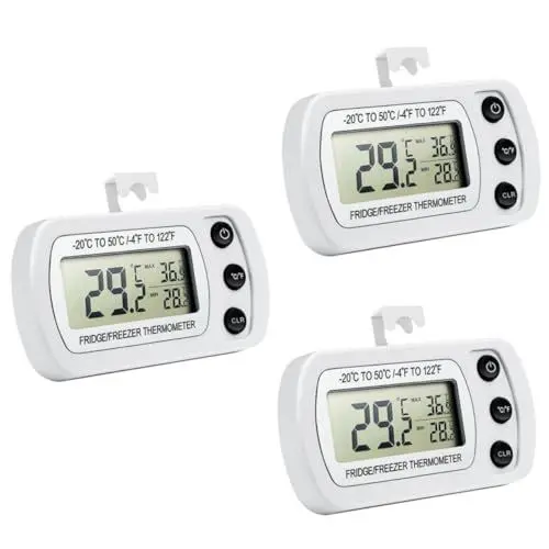 Produktbild: Alipis 3 Stück Temperaturmonitor Digitalthermometer Digitales Kühlschrankthermometer Gefrierschrankthermometer Kühlschrankthermometer Temperatursensor Weiß