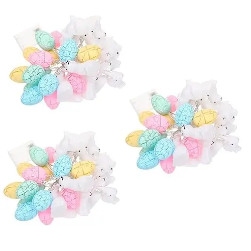 Produktbild: Alipis 3st Kaninchen Lichterkette Ostern Lichterkette Ostern Fensterlicht Batterie Osterlichter Gastgeschenke Für Ostern Osterverzierung Osterpartyzubehör Hase Plastik Ei