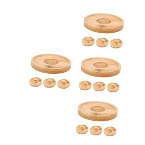 Produktbild: Alipis 4 Sätze 4 Sets Glasuntersetzer Für Whiskygläser Tassenuntersetzer Aus Holz Runde Untersetzer Aus Holz Untersetzer Für Getränkebecher Rustikale Holzuntersetzer 4 Stück * 4