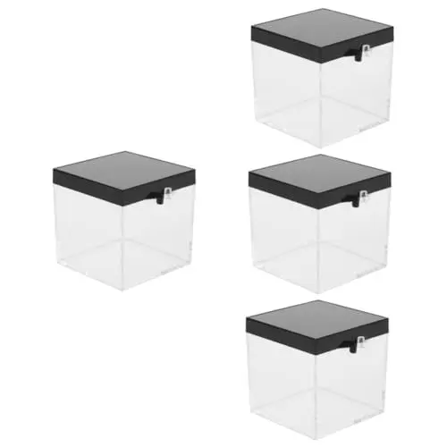 Produktbild: Alipis 4 Sätze Mineralische Standardbox Mineralien-display-boxen Sammlerstück-displayboxen Klarsichtkoffer Für Gitarrenplektren Klarsicht-probenetui Transparente Vitrine Acryl 6 Stück * 4