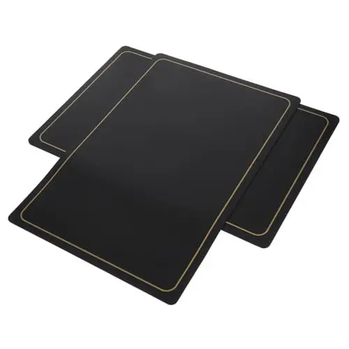 Produktbild: Alipis 4 Stück Anti-Rutsch-Wärme-isoliertes Placemat Matten platzieren Isolierung elegant Essmatten tischsets esszimmer Esstisch Tischset Stellen Sie Matten für Esstisch PU-Leder Black