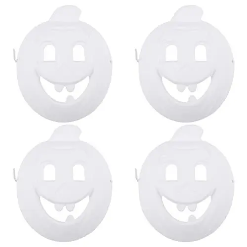 Produktbild: Alipis 4 Stück Diy-maske Leere Masken Halloween Kürbis-halloween Halloween-diy Kürbiskopfkostüm Maskerade Blankomasken Zum Basteln Halloween-spaß Zellstoff Weiß Kleidung Kind Erwachsener