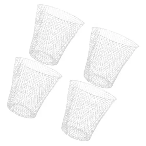 Produktbild: Alipis 4 Stück Papierkorb Mülleimer Für Den Haushalt Recycling-behälter Mülleimer Aus Draht Müllkörbe Müllcontainer Wäschekorb Aus Draht Multifunktions-mülleimer Abfallkorb Weiß Eisen