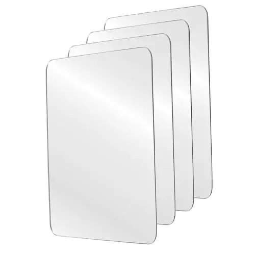 Produktbild: Alipis Spiegel Aufkleber 4er Set Selbstklebende Acrylspiegel Fliesen Wandspiegel Aufkleber Für Schlafzimmer Und Wohnräume Dekorative Spiegelplatten Für Kreative Wandgestaltung