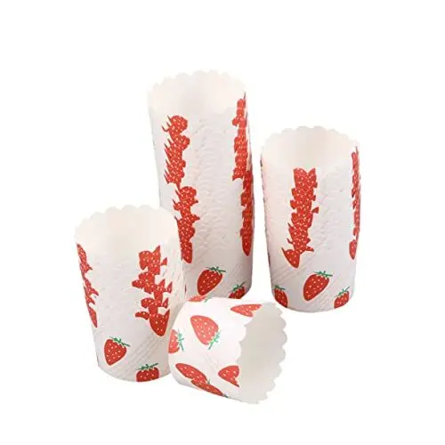 Produktbild: Alipis Cupcake-förmchen Aus Papier Mit Erdbeermotiv 50 Stück Muffin-förmchen Zum Einfachen Backen Mit Zuckerguss