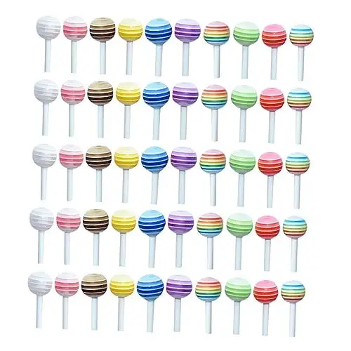 Produktbild: Alipis 50 Stück Simulation Lutscher Mini-Cake-pops Auto Armaturenbrett Verzierung Süßigkeiten-nageldekoration Kleine Süße Süßigkeiten Nagel Charms Plastik Miniatur 3D Charme