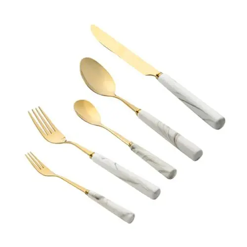 Produktbild: Alipis 5-Teiliges Set Essgabeln serviergeschirr Cutlery essgeschirrset barware Sets tafelgeschirr Dinning Tablet Set servierbesteck Set Löffel- -Kit