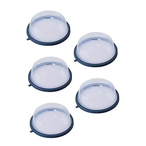 Produktbild: Alipis 5 Stk Frischhaltefolie aus Silikon Lebensmittel-Displayschutz Abdeckung für die Lebensmittelauslage abdeckung mikrowelle frischhaltehaube Frischhaltehüllen pp Blue Wiederverwendbar