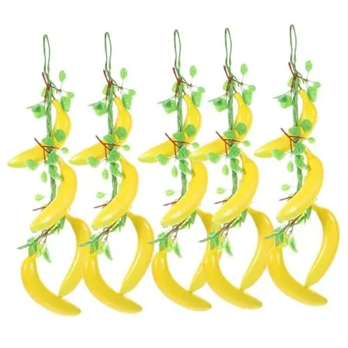 Produktbild: Alipis 5 Stück Saiten küchendekoration schuldeko Schaufensterdekoration Dekorative Obstgirlande Obstdekor Simulationsbanane Bananen Modell hängende Banane künstliche Schäume Banane Schaum