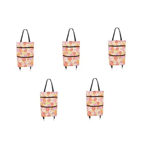 Produktbild: Alipis 5st Einkaufsradtasche Tasche Mit Rollen Einkaufswagen Auf Rädern Einkaufswagen Taschen Zusammenklappbarer Trolley Fahrbarer Wagen Trolley-Taschen Einkaufstasche Mit Rad Plastik