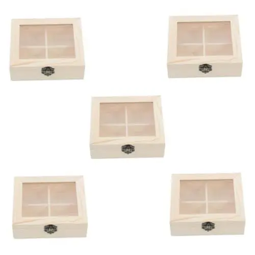 Produktbild: Alipis 5st Für Teebeutel Kleiner Teebeutelhalter Teebeutel-Organizer Aus Holz Teebehälter Für Teebeutel Hölzerne Teekiste Tee-Organizer Aus Holz Teezubehör Teehalter Glas
