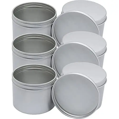 Produktbild: Alipis 6St Massenkerze Runde Teedose Tee Blechdose Metallbehälter mit Deckel Schraubdeckel rund Kerzenaufbewahrung Lagerung Container Kunsthandwerk Schraubverschluss runde Dose Aluminium