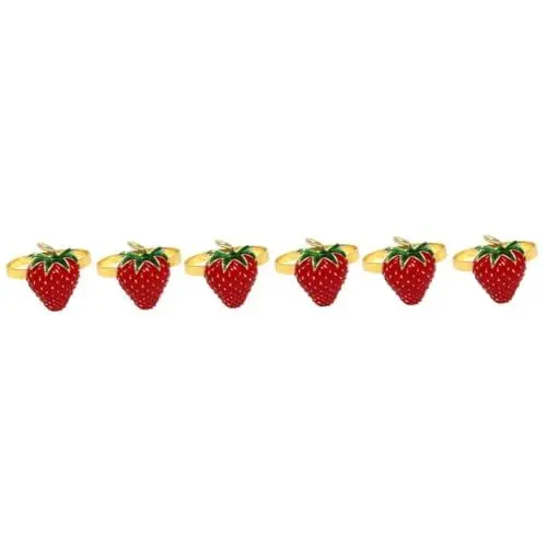 Produktbild: Alipis 6 STK Obst-serviettenringe Hochzeit Serviettenring Hawaii Hochzeitsdekorationen Für Tische Obst Serviettenschnalle Urlaub Serviettenring Serviettenhalter Rot Haushalt