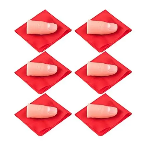 Produktbild: Alipis 6 Set Verschwindende Seide Gefälschte Daumenspitze Tricks Realität Finger Daumenspitze mit Roten Seidenstützen
