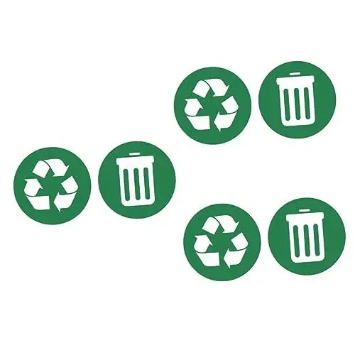 Produktbild: Alipis 6 Stk Aufkleber Für Mülltonnen Recycling-schild-aufkleber Aufkleber Für Die Mülltonne Selbstklebendes Recycling-schild Aufkleber Zur Müllklassifizierung Runden Schmücken Pvc