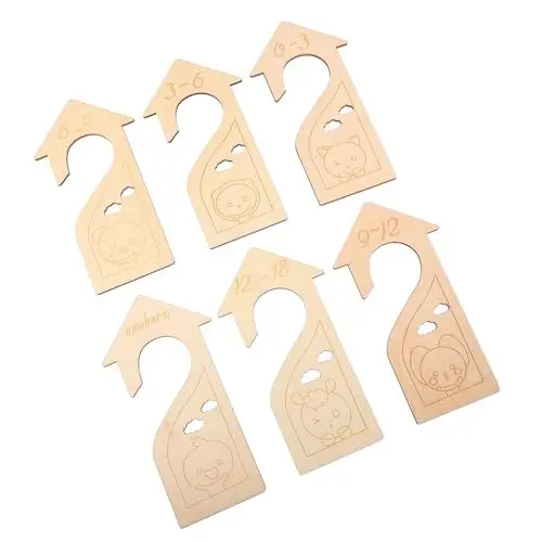 Produktbild: Alipis 6 Stück Baby-kleiderschrank-organizer Trennwände Aus Holz Zahlen Für Neugeborenenkleidung Stilvoll Und Funktional