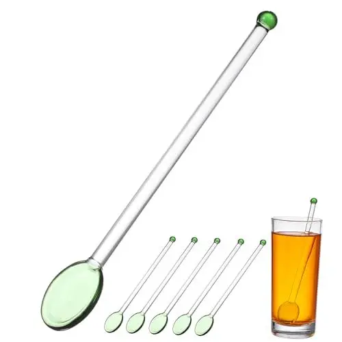 Produktbild: Alipis Cocktail-rührer-set 6-teilig Glasstäbe Kaffee-rührstab Saft-getränke-stößel Rührstäbe für Die Bar Zu Hause