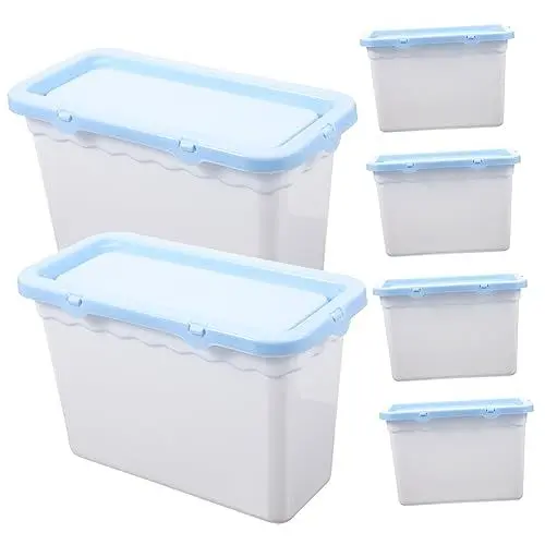Produktbild: Alipis 6st Wäschebox Spender Für Waschpulver Kanister Für Wäscheperlen Wäscheduft Behälter Mit Deckel Wäscherei Behälter Für Waschpulver Futterspender Plastik Waschmittel Kasten Weiß