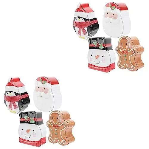 Produktbild: Alipis 8 Stk Geschenkbox Aus Weißblech Leere Konservendosen Weihnachtssnack Dose Weihnachtliche Süßigkeitendosen Aufbewahrungsdose Für Weihnachtssüßigkeiten Keksdose Ältere Weihnachten