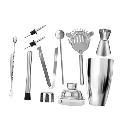Produktbild: Alipis 9 Teiliges Cocktail Shaker Set Aus Edelstahl 750ml Praktisches Barzubehör Für Die Hausbar Inklusive Shaker Und Cocktail Mixing Werkzeuge
