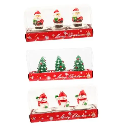 Produktbild: Alipis 9stücke Weihnachtskerzen Aus Paraffin Für Weihnachten Kreative Kerzen Mit Weihnachtlichem Design Als Dekoration Oder Stimmungskerze Geeignet Für Haus Und Restaurant