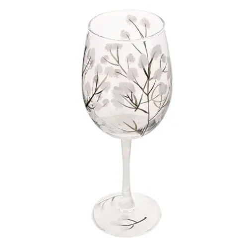 Produktbild: Alipis Blumenweinglas Handgefertigt Bemaltes Emaille-Blumenglas Weingläser Transparenter Raffinierter Kelch Ausgefallenes Weinglas für Cabernet- Weiß 464 Ml