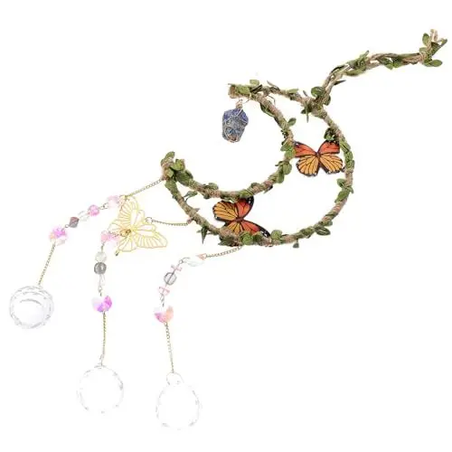 Produktbild: Alipis Dekorativer Mond-sonnenfänger Kristall Sonnenfänger Farbige Kristallprismen Fenster-sonnenlichtfänger Mondprisma Sonnenfänger Fenster Hängender Sonnenfänger Kristallschmuck Metall