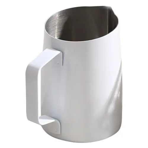Produktbild: Alipis Edelstahl Latte Art Tasse Kaffee Latte Art Bottich Milchschaum Tasse Kaffee (weiß) Milchaufschäumkrug aus Edelstahl Milchaufschäumer Edelstahl milch kännchen aufschäumen Wasserkrug