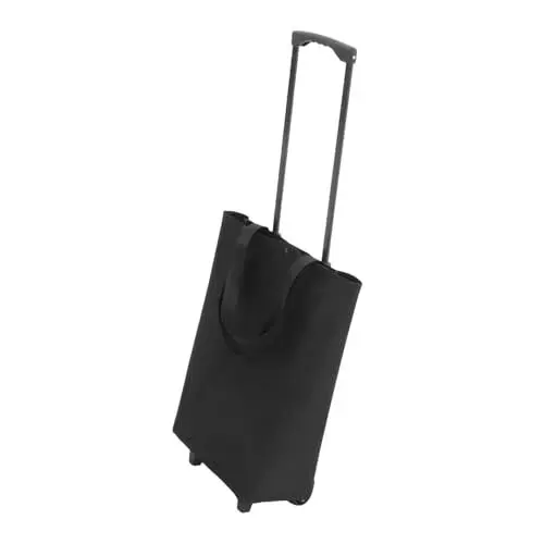 Produktbild: Alipis Einkaufswagen Faltbarer Wagen Bastelwagen Mit Rädern Tasche Mit Rollen Tragetasche Mit Rädern Kleiner Rollwagen Trolleys Multifunktionswagen Einkaufstütenträger Schwarz Plastik