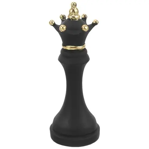 Produktbild: Alipis Elegante Resin Schachfigur Königin Schwarz Klein Kreative Schachdekoration für Zuhause und Büro Stilvolle Skulptur für Schreibtisch Bücherregal Vitrine und Wohnraumgestaltung