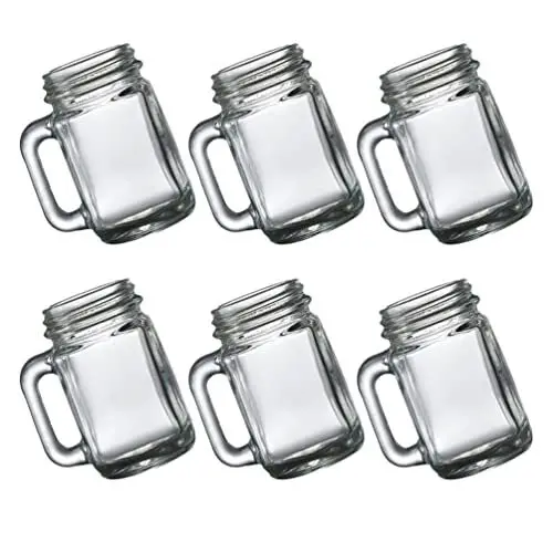 Produktbild: Alipis Glasbecher Becher Bierkrug Schnapsglas 6Pcs Mason Jar Schneidergl? Mason Gl? mit Dreikgl? Gefallen Gl? Food- Lagerbeh?lter für Hochzeiten Dekorationspartys DIY Jar Mini Wasserglas