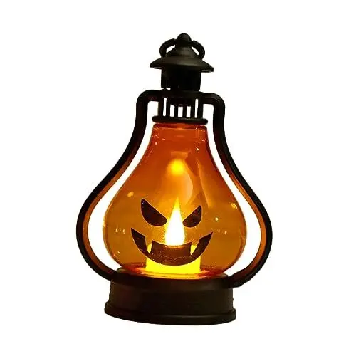 Produktbild: Alipis Halloween Kürbis Laterne Dekoration Flammenlose Kerze Material Batterie Betrieben