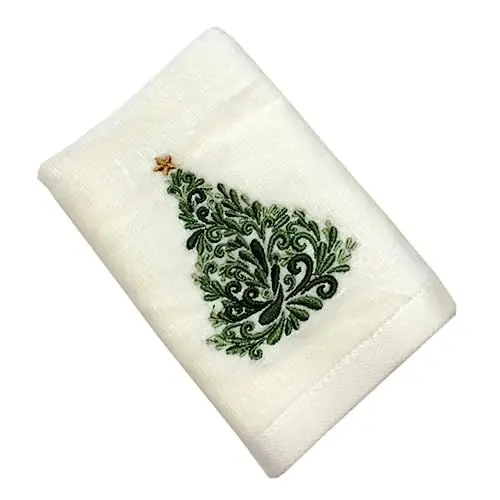 Produktbild: Alipis Handtücher Spa-Handtuch Weihnachtsduschtuch Geschirrtücher Mit Weihnachtlichem Aufdruck Weihnachtstuch Aus Baumwolle Weihnachtsgesichtstuch Küchenlappen Feuchttücher Weiß Sauber