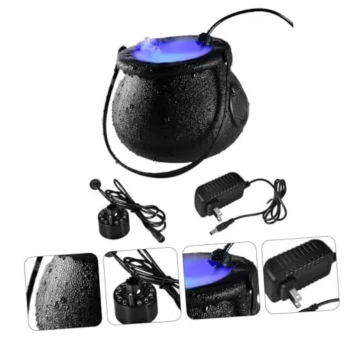Produktbild: Alipis Hexen Topf Zerstäubung Lampe led ligts led-Light Nebellampe nebelschlussleuchte sprüher Spritzmaschine Nachtlampe Wasserfontänen-Nebelmaschinen Nebelmacher mattiertes Glas Black