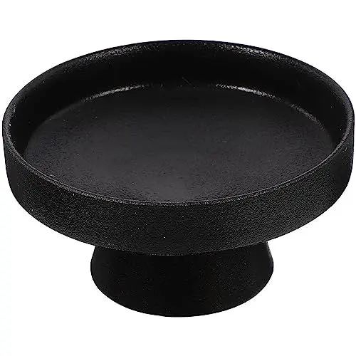 Produktbild: Alipis Hoher Boden Schwarze Obstschale Servierteller Mit Füßen Keramik Belüftetes Design