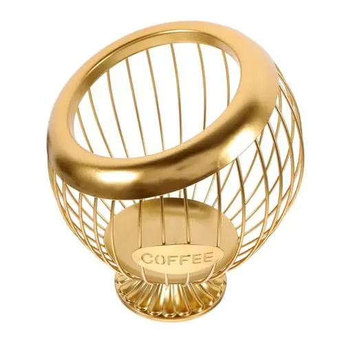 Produktbild: Alipis Kaffeebar-korb Kaffeebehälter Kaffeepadkorb Früchtekorb Süßigkeiten-snack-halter Ke-urig Milchzucker Espressopadhalter Kaffeestation-organizer Showregal Zubehörregal Haushalt Eisen