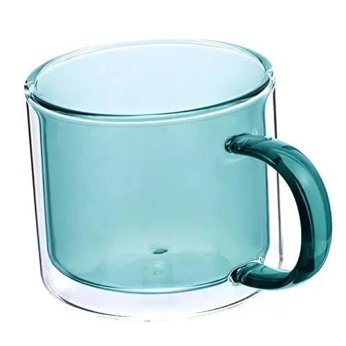 Produktbild: Alipis Kaffeetasse aus Glas Thermogetränkebecher isolierte espressotasse Cocktailbecher the office mug kaffeekanne tea cup Glastassen für Kaffee Doppelwandiger Kaffeebecher aus Glas Green