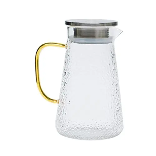 Produktbild: Alipis Kaltwasserkrug Aus Glas Kühlbeständige Wasserkaraffe Zarter Glaskrug Wasserkaraffe Für Den Haushalt Multifunktions Säftekrug Säftekessel Wohnaccessoire Säftezubehör