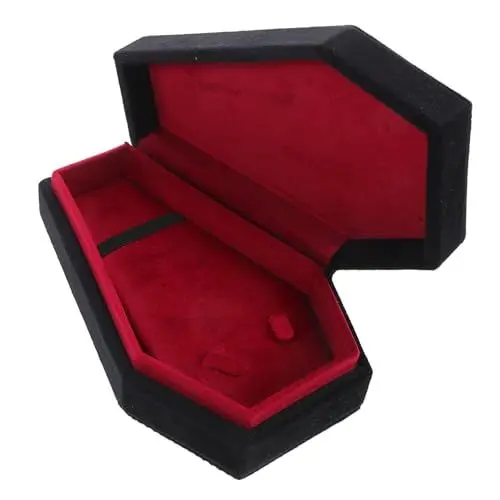 Produktbild: Alipis Kasten Sarg-Schmuckkästchen Sargringetui Gothic-Schmuck-Organizer halloween dekoration Schmuckbox Gothisches Schmuckkästchen Juwelenbox Halloween-Ringhalter Sarg-Schmuckhalter Abs