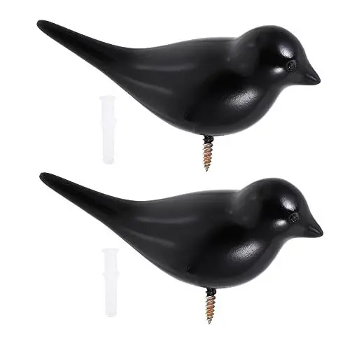 Produktbild: Alipis Wandhaken in Vogelform 2 Stück Silberfarben Kleiderhaken Huthalter Schlüsselhalter Wandbehang