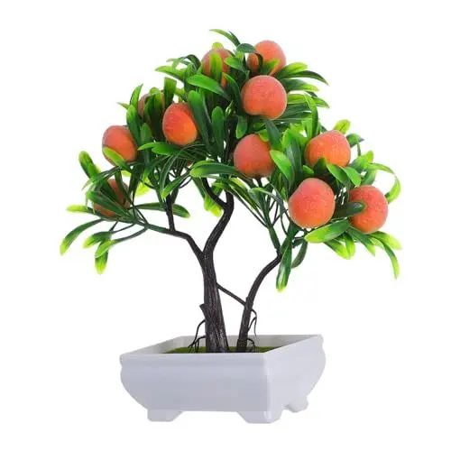 Produktbild: Alipis Künstlicher Pfirsichbaum im Topf Künstliche Topfpflanze Dekoration für Wohnzimmer und Schlafzimmer Pflegeleicht und Realistisch Bonsai Pflanze für Schreibtischschmuck
