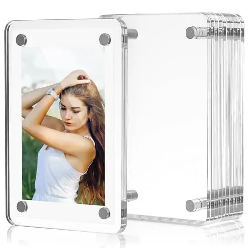 Produktbild: Alipis Magnetischer Bilderrahmen Für Den Kühlschrank: Mini-Fotorahmen Mit Doppelseitigem Magnet Aus Acryl – 3 5 4 Zoll Transparenter Displayhalter Für Das Homeoffice