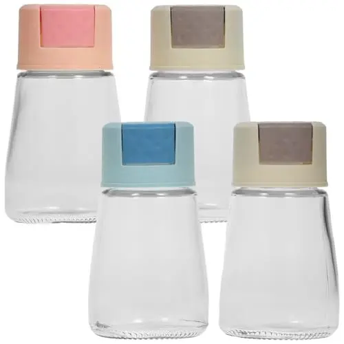 Produktbild: Alipis Messgewürzflasche 4 Stück Messsalzflasche Glas Pfefferstreuer Gewürzaufbewahrungsbox Für Paprika Kreuzkümmel Puderzuckerspender