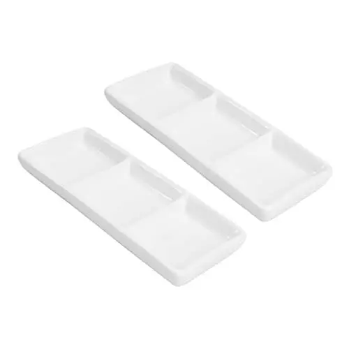Produktbild: Alipis Minibehälter 2St Gewürzgeschirr-Set Kimchi behälter Schalen mit Sojasauce Essenstablett Gewürze Serviertablett für Vorspeisen kreative Dip-Gerichte Snack Keramikplatte Besteck