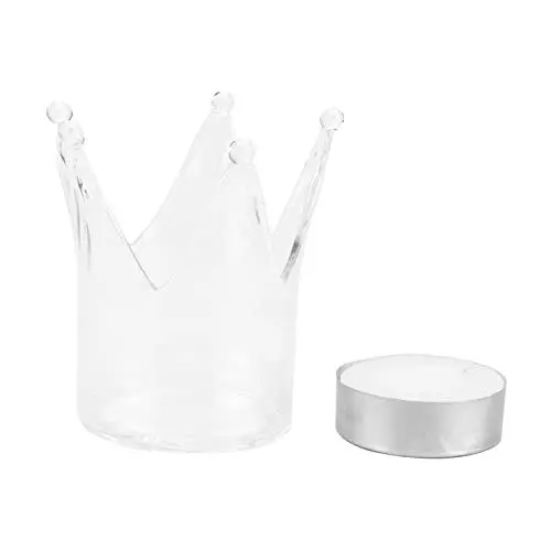 Produktbild: Alipis Ornament 1stk Leuchter Rustikale Kerze Krone Kerzenständer Dekorative Teelichthalter Hochzeitskerzenständer Kronenaschenbecher Kerzenlicht Glas Mit Hohem Borosilikatgehalt Schmuck